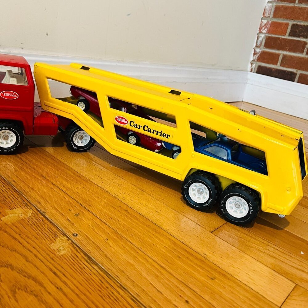Vintage 1970's Mighty Tonka Pressed Steel 34" Car Carrier Transporter #3991 - Picture 6 of 16